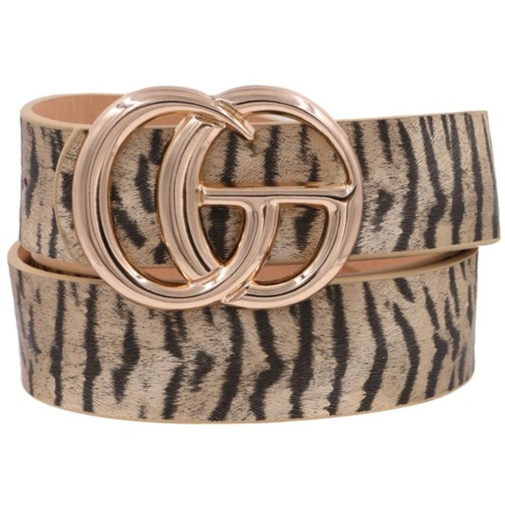 NEW Tiger Faux Leather CG Belt